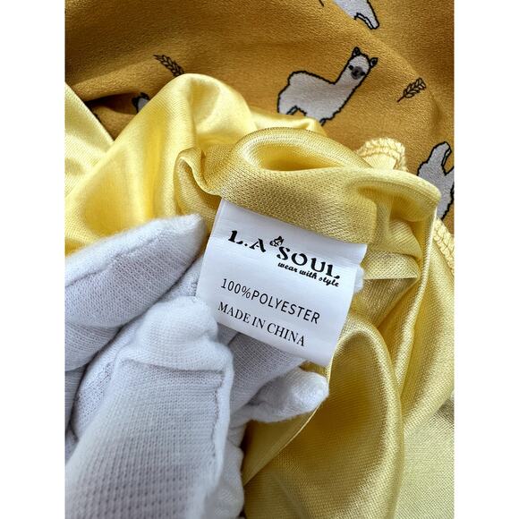 DARLING LLAMA-PRINT MIDI DRESS in Marigold (WOMANS: Small) - Picture 12 of 12